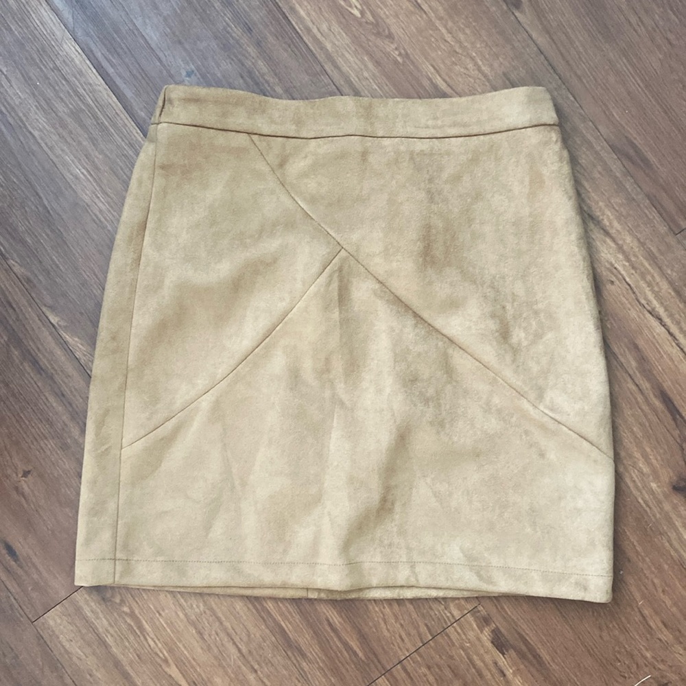 Suede camel skirt